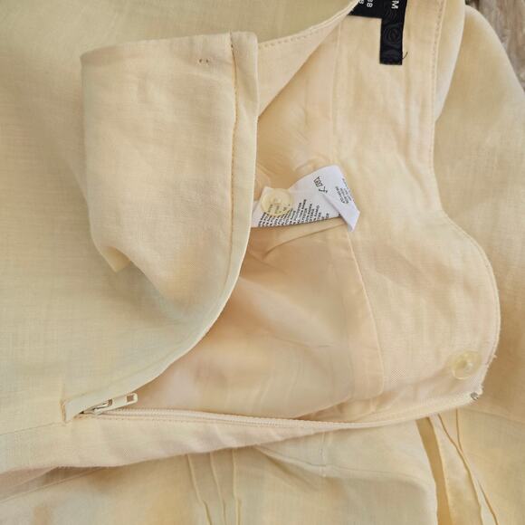 H&M Light Yellow Ramie Linen Trumpet Skirt Size 8 - Picture 10 of 12